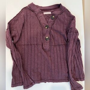 We The Free Kids Plum Buttoned Sweater